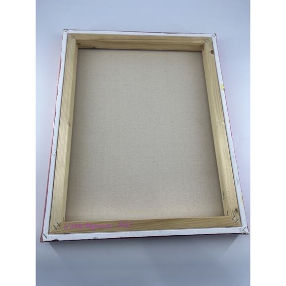 Handmaid Painting Pink Acrylic Canvas Abstract Home Decor Art Multicolor 16 x 16 - Picture 11 of 11